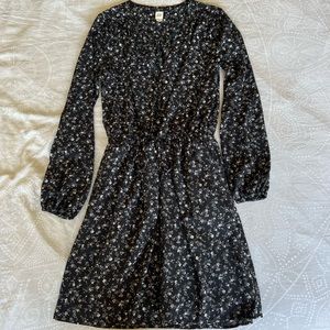 GAP Long-sleeve button front floral dress